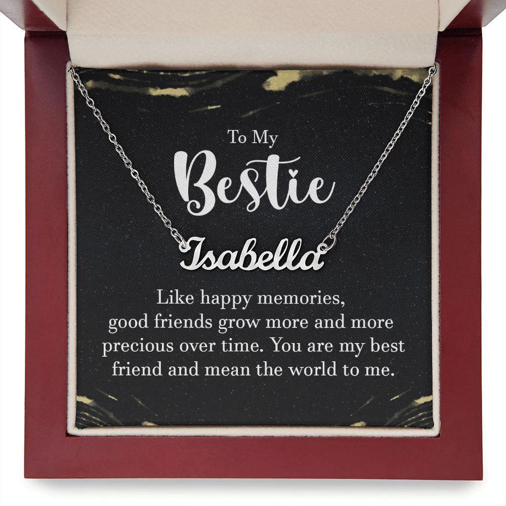 To My Bestie - Happy Memories Personalized Name Necklace