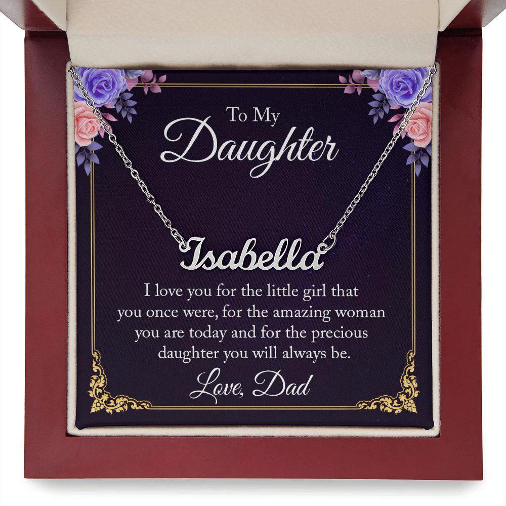 To My Daughter - I Love You, Dad - Personalized Name Necklace