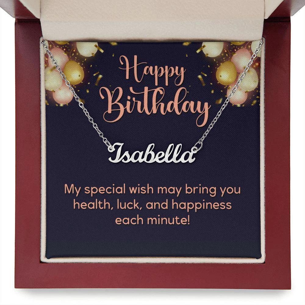 Happy Birthday Personalized Name Necklace