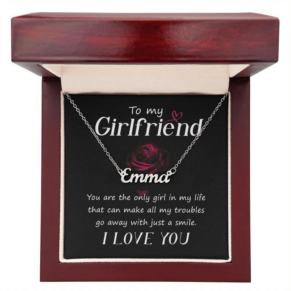 To My Girlfriend- Just a Smile - Personalized Name Necklace