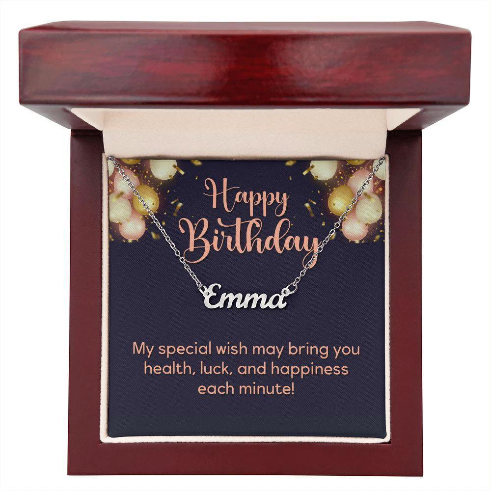Happy Birthday Personalized Name Necklace
