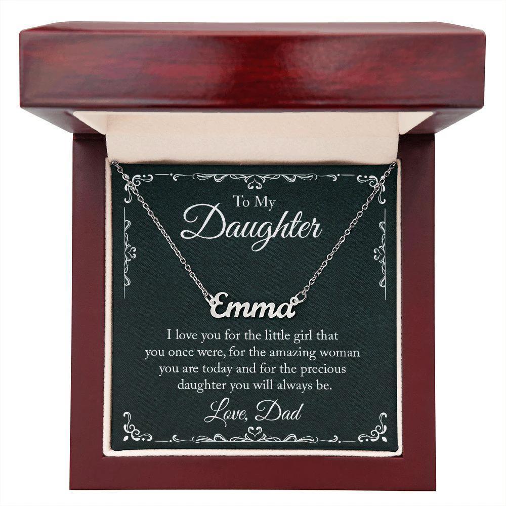 To My Daughter - I Love-you - Personalized Name Necklace