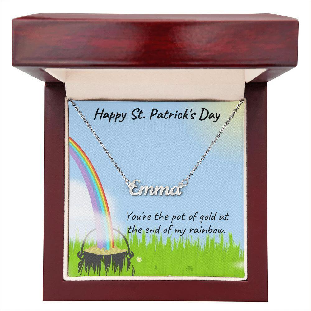 Gift for St. Patrick's Day Personalized Name Necklace