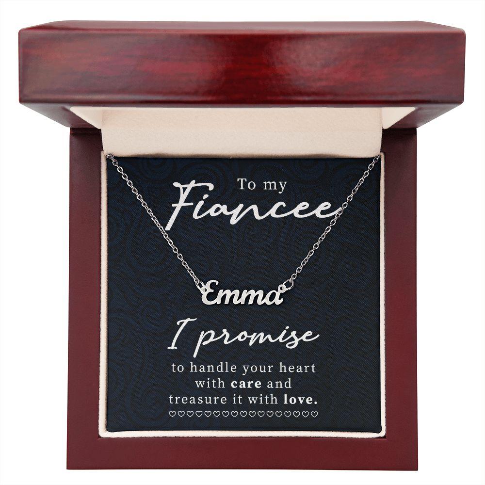To My Fiancée Personalized Name Necklace - Mallard Moon Gift Shop