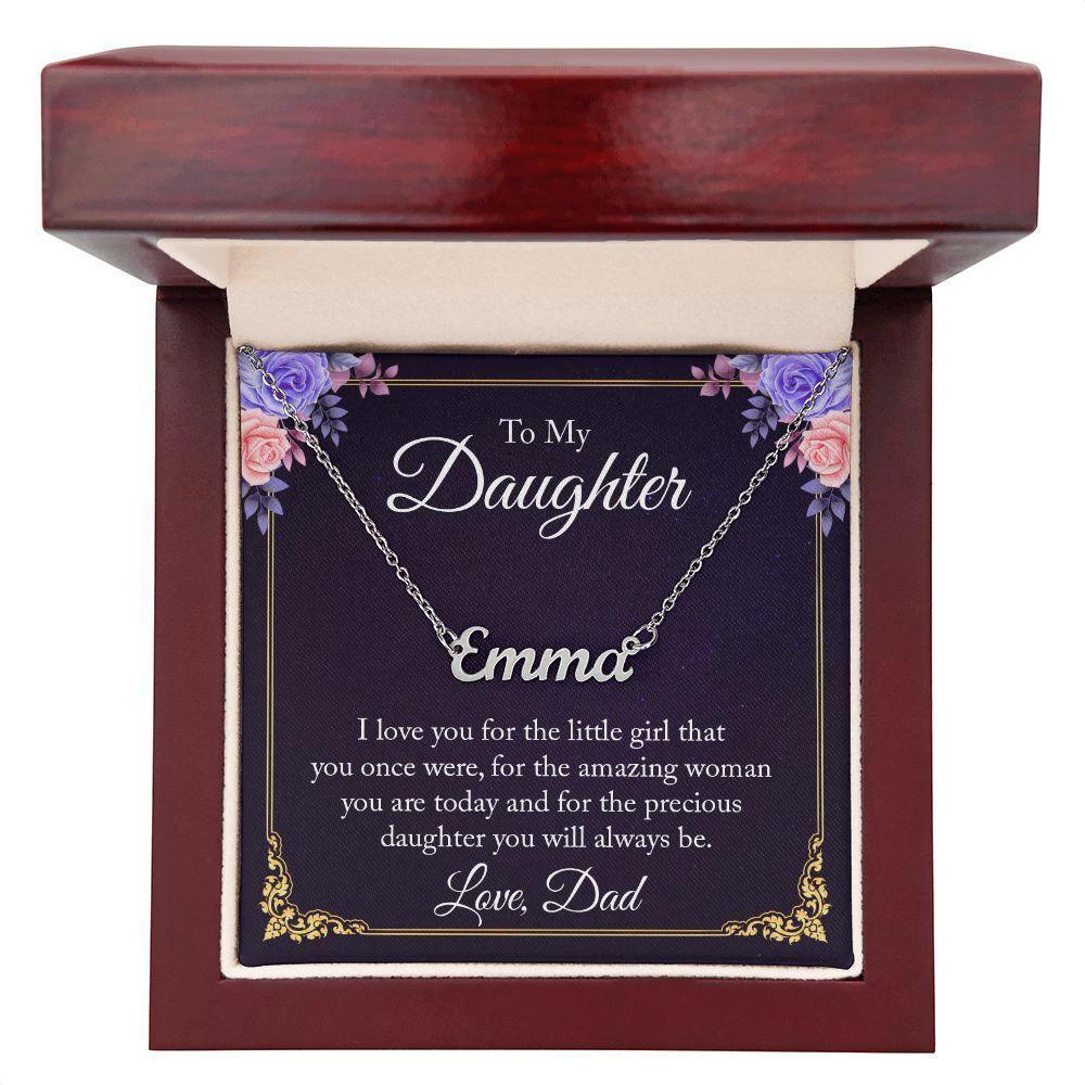 To My Daughter - I Love You, Dad - Personalized Name Necklace