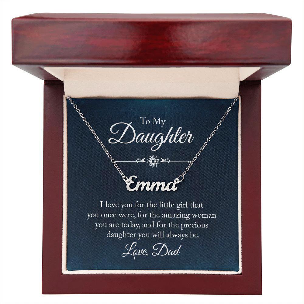 To My Daughter - I Love You, Dad Personalized Name Necklace