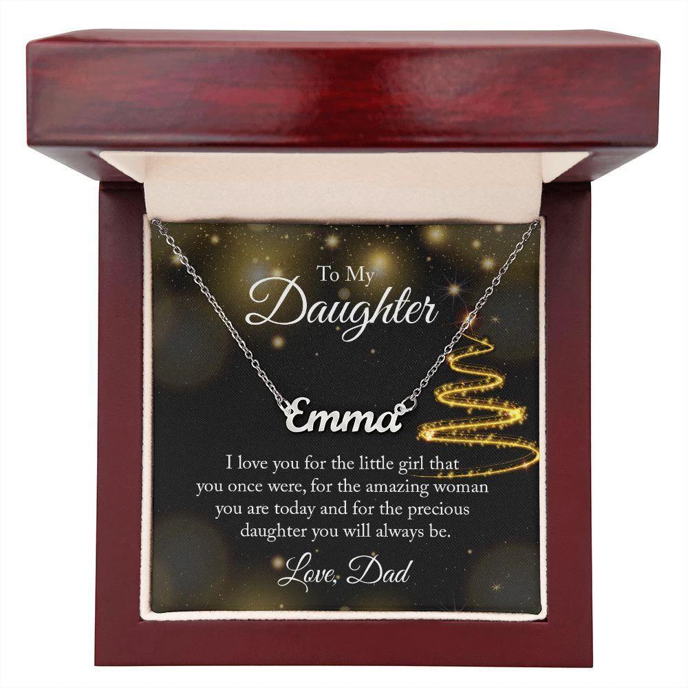 Gift for Daughter Love Dad Personalized Name Necklace