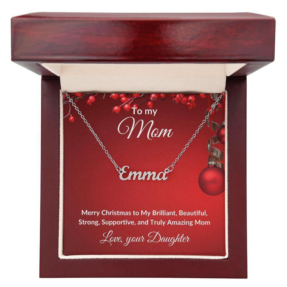 Mother Christmas Gift from Daughter Script Name Necklace