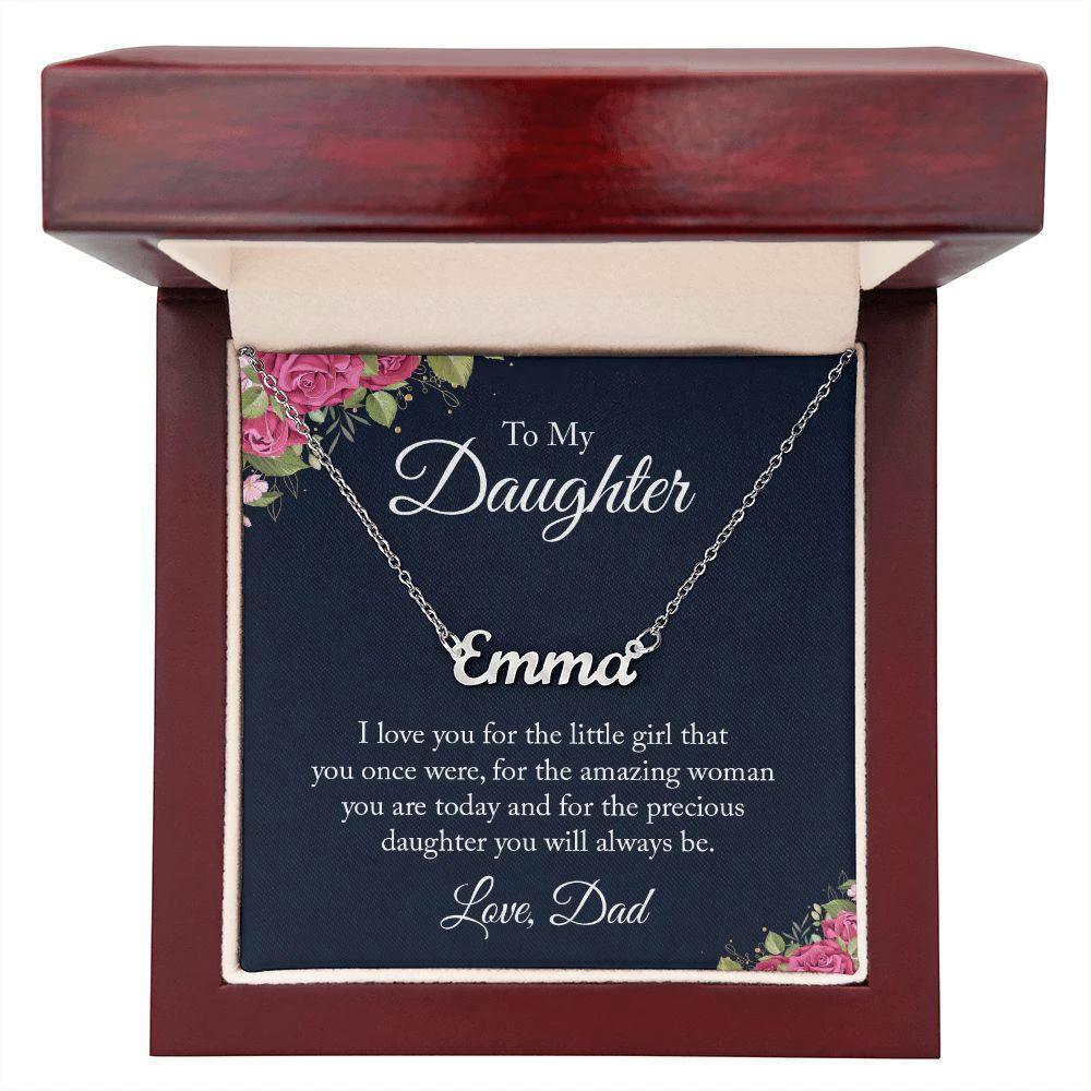Gift for Daughter From Dad Personalized Name Necklace