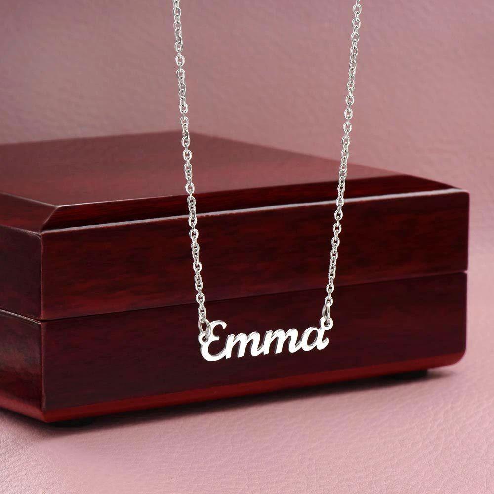 Personalized Name Necklace Christmas Message Card