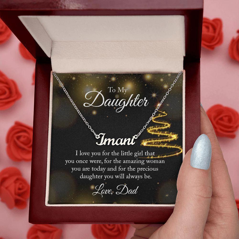 Gift for Daughter Love Dad Personalized Name Necklace
