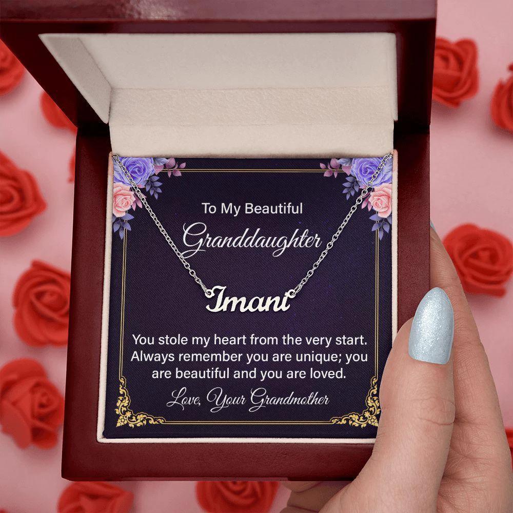 To My Beautiful Granddaughter Personalized Name Necklace