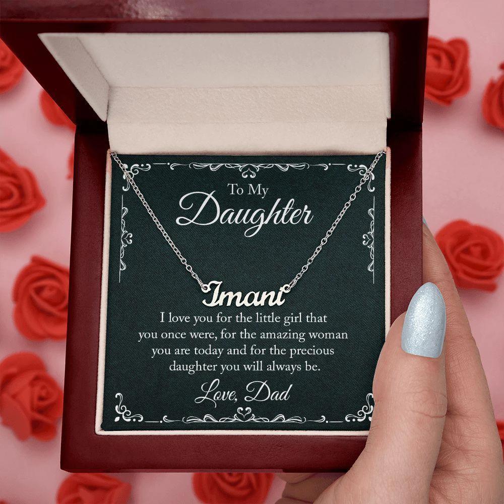 To My Daughter - I Love-you - Personalized Name Necklace
