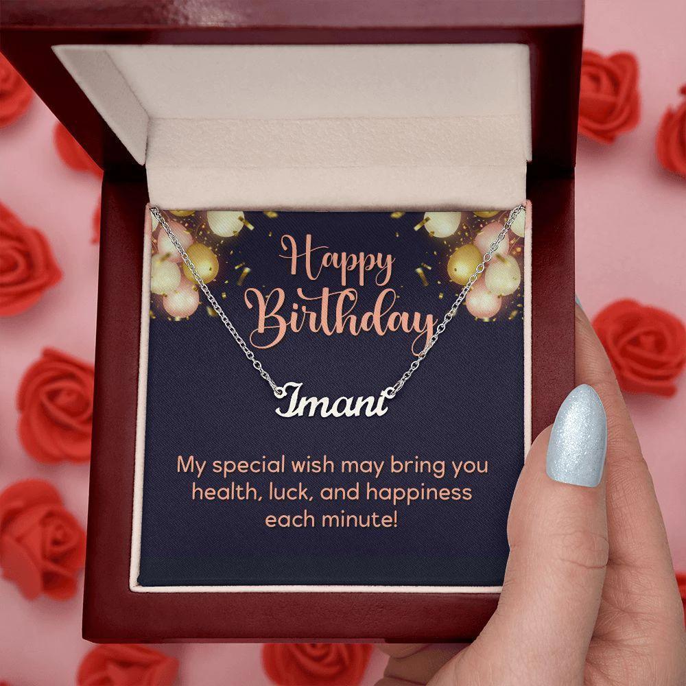 Happy Birthday Personalized Name Necklace