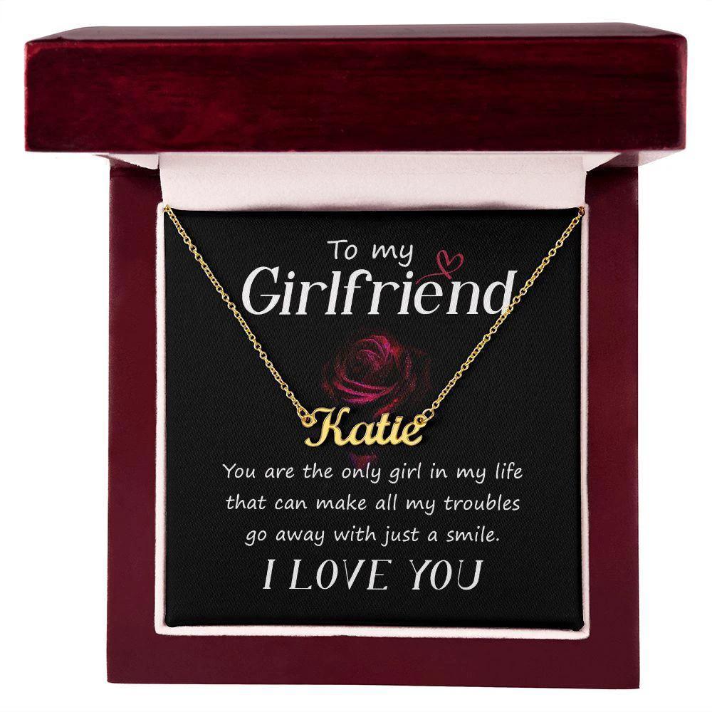 To My Girlfriend- Just a Smile - Personalized Name Necklace