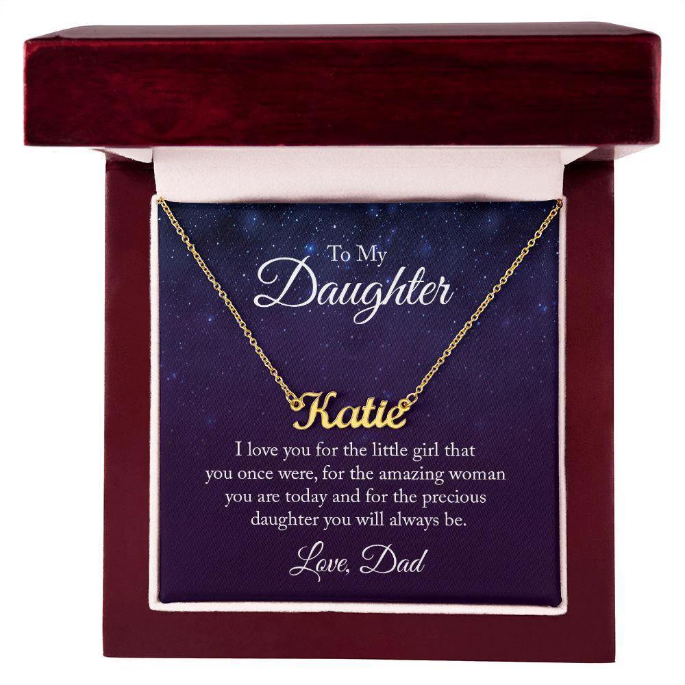 To My Daughter Love Dad Personalized Name Necklace