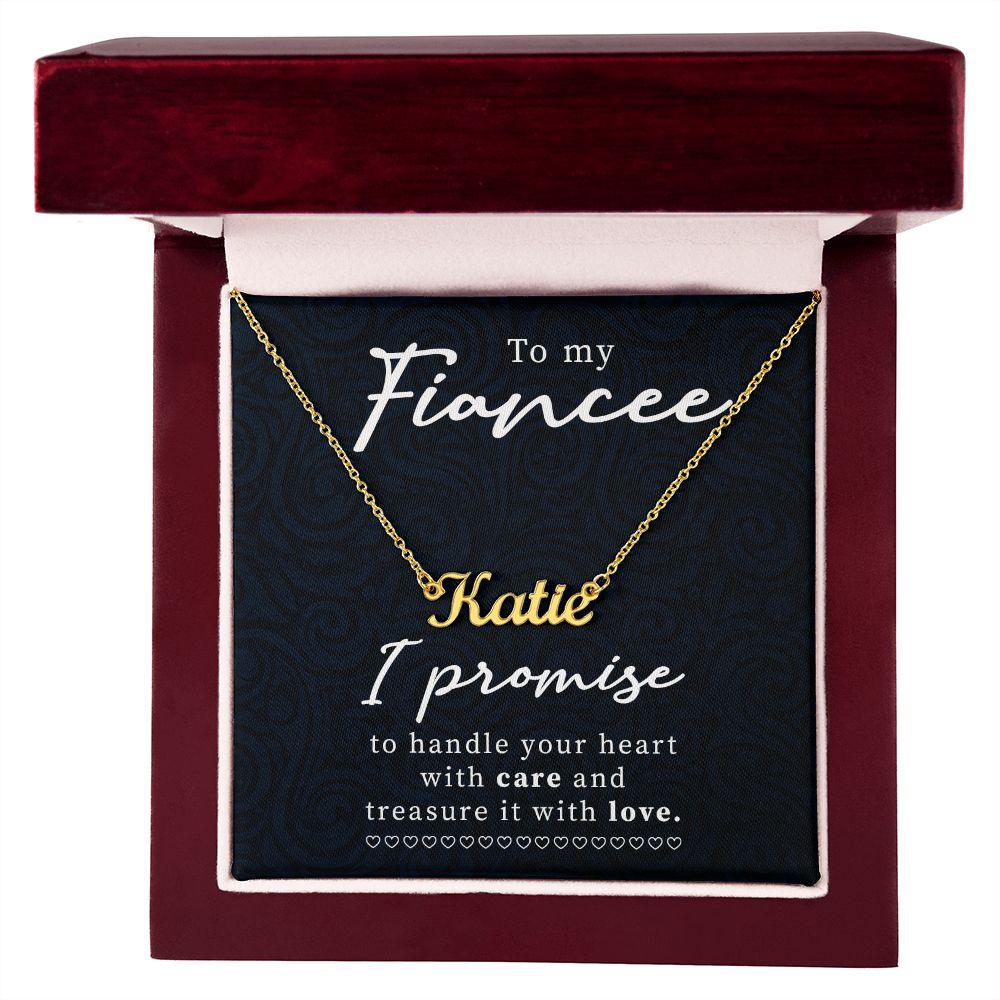 To My Fiancée Personalized Name Necklace - Mallard Moon Gift Shop