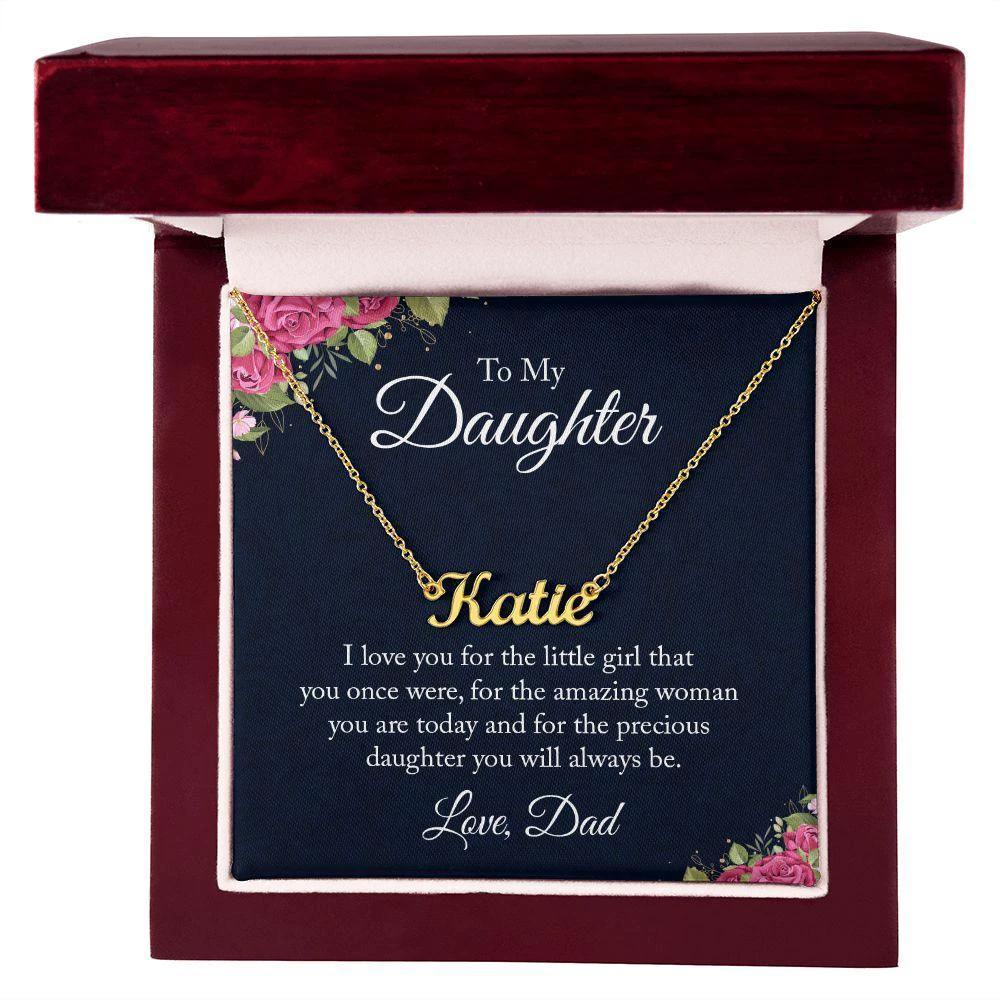 Gift for Daughter From Dad Personalized Name Necklace