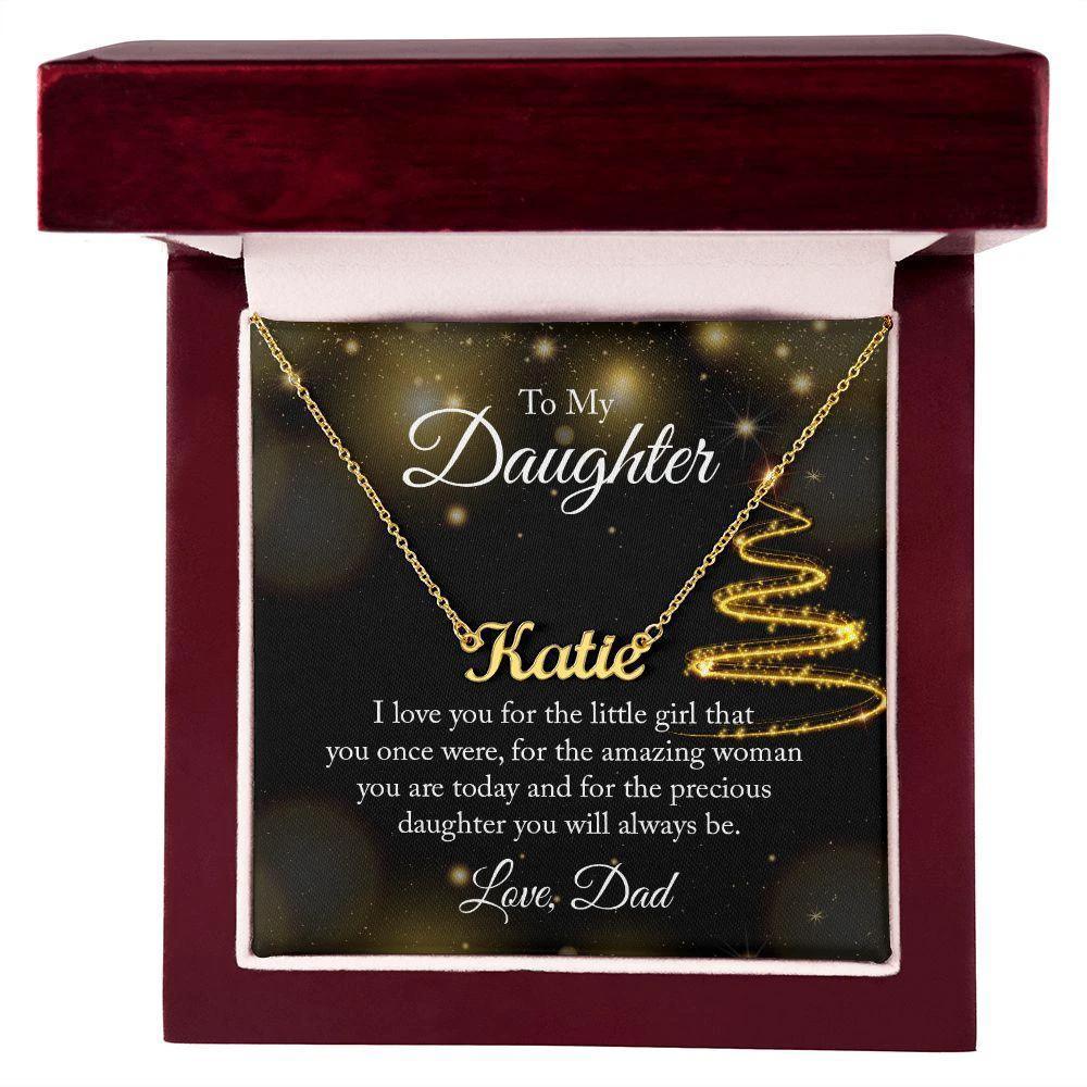 Gift for Daughter Love Dad Personalized Name Necklace