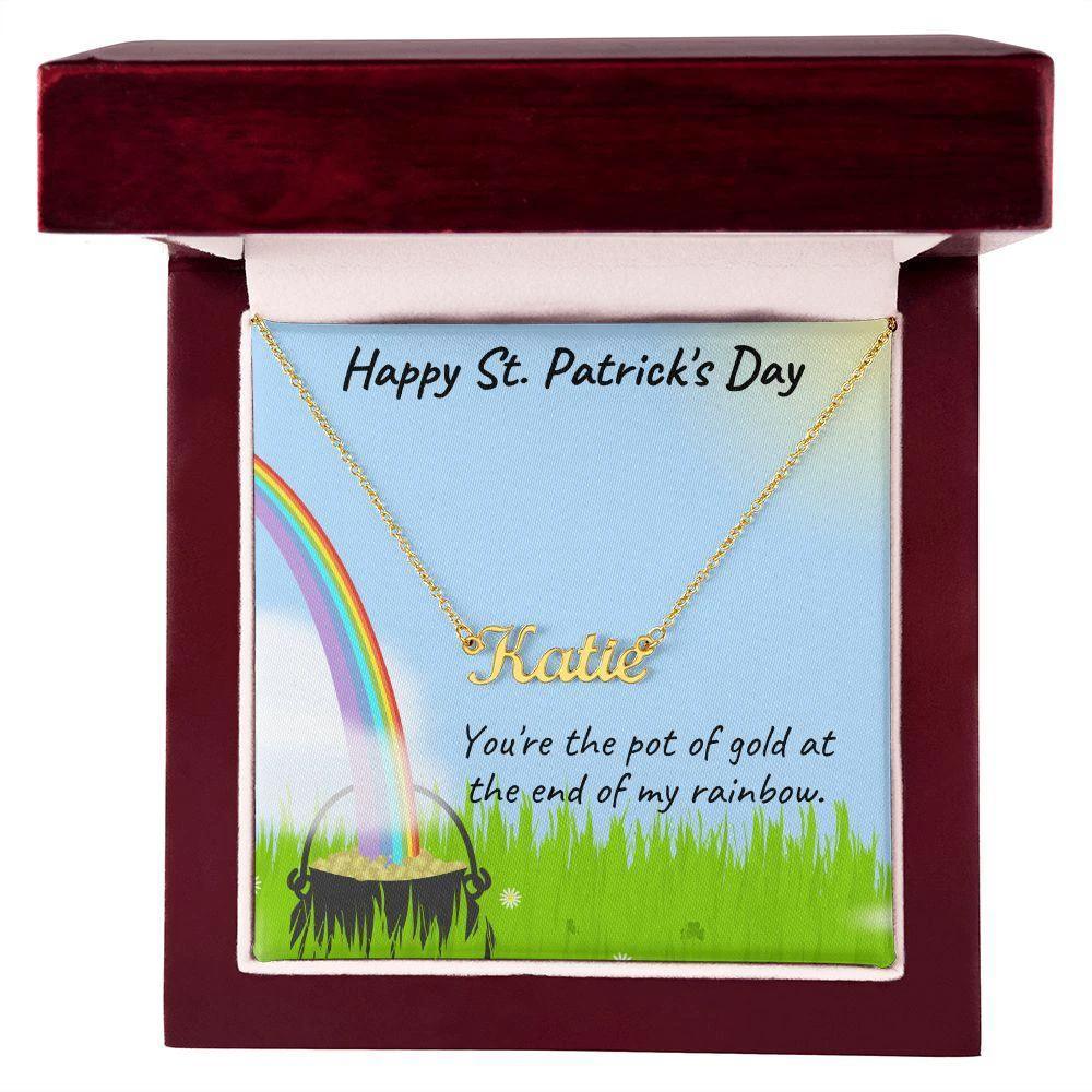 Gift for St. Patrick's Day Personalized Name Necklace