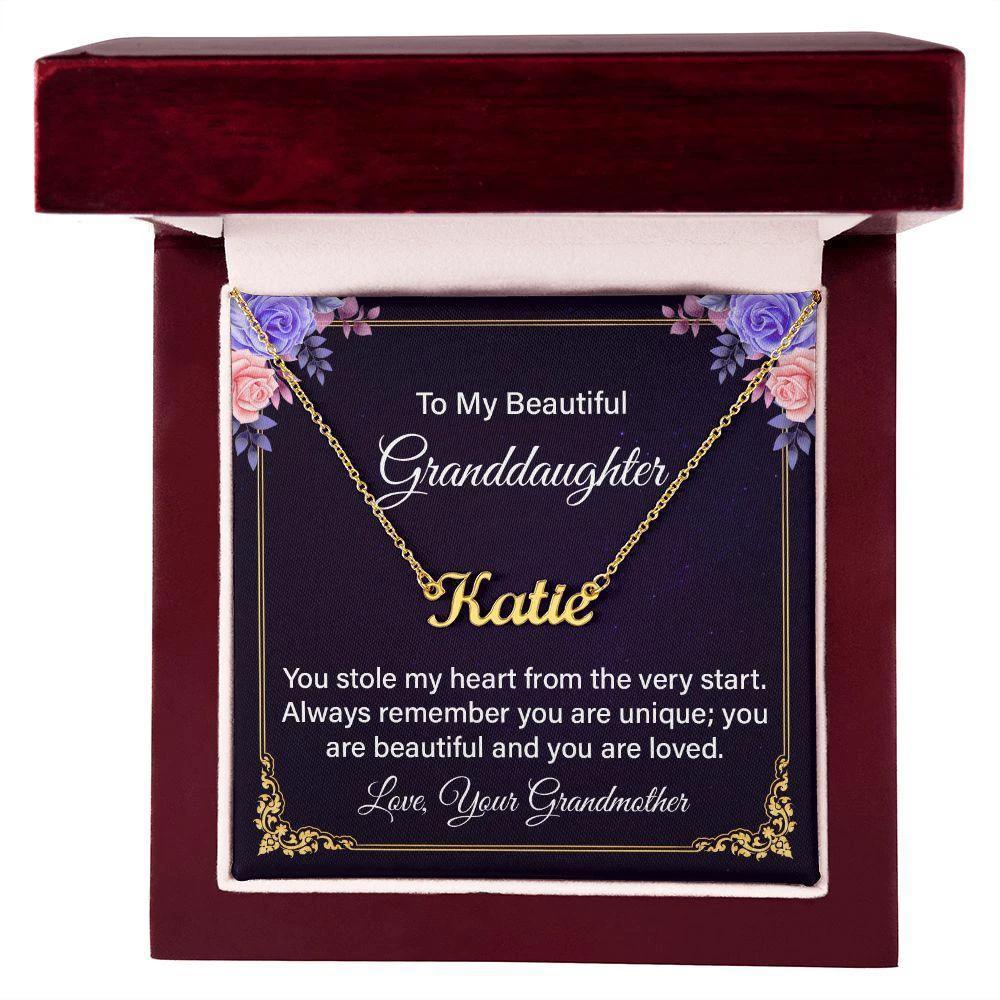 To My Beautiful Granddaughter Personalized Name Necklace