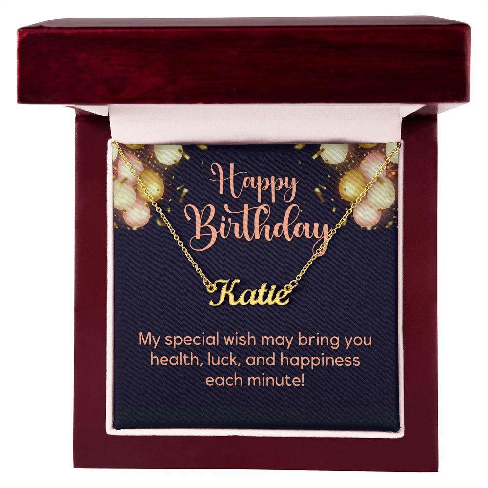 Happy Birthday Personalized Name Necklace