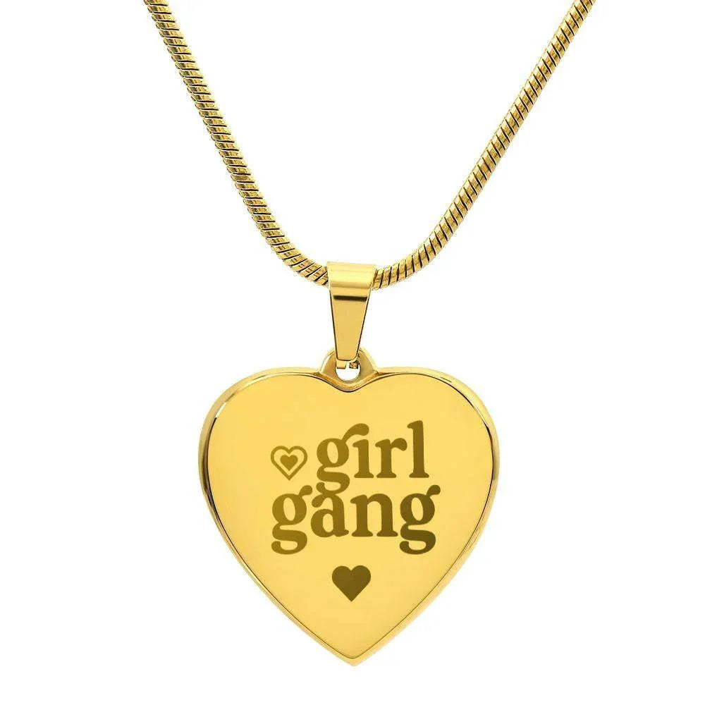 Girl Gang Personalized Engraved Heart Necklace