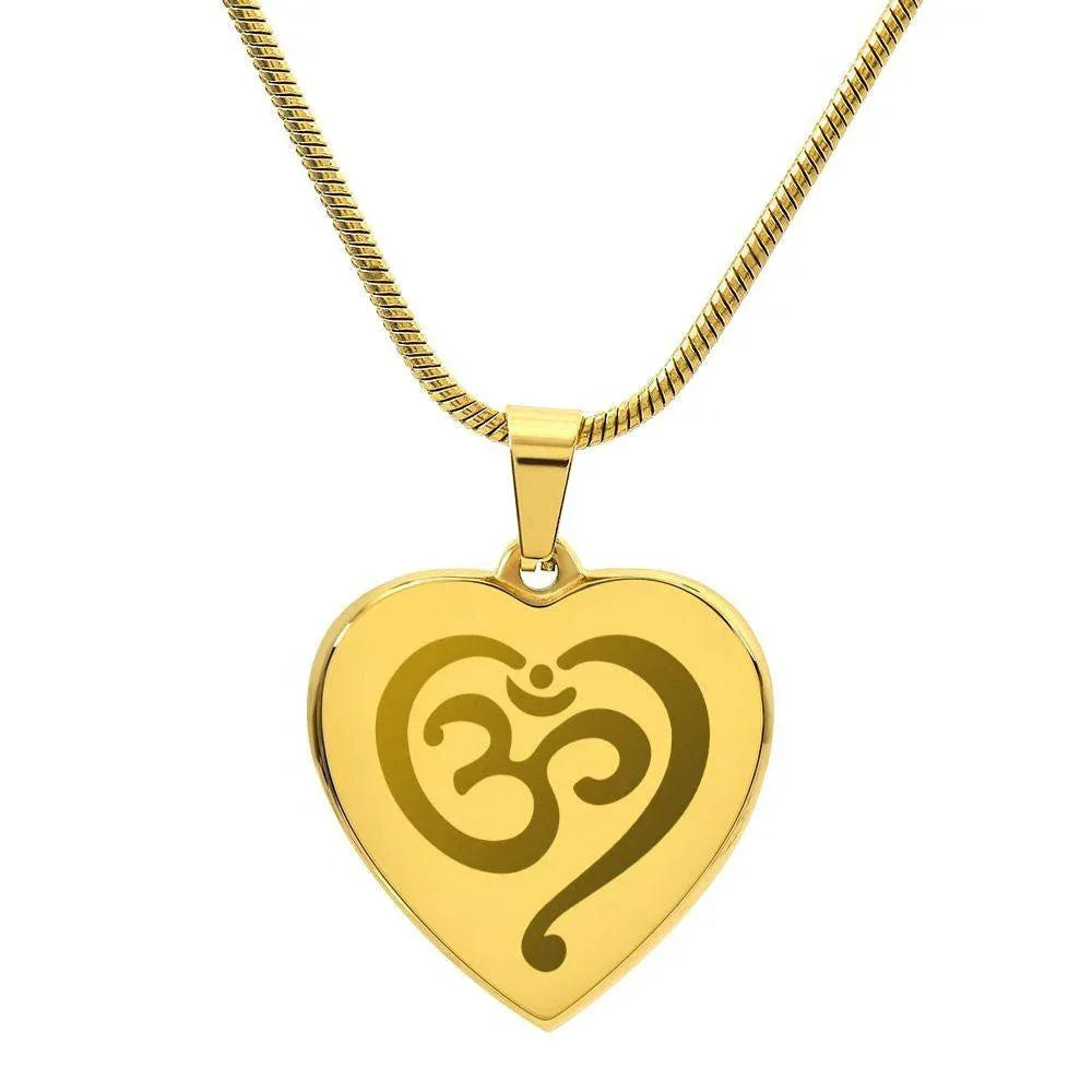 Namaste Engraved Heart Necklace