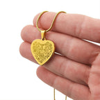 Elephant Mandela Engraved Heart Necklace