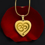 Namaste Engraved Heart Necklace