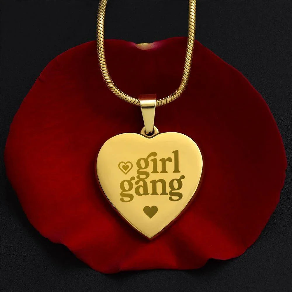 Girl Gang Personalized Engraved Heart Necklace