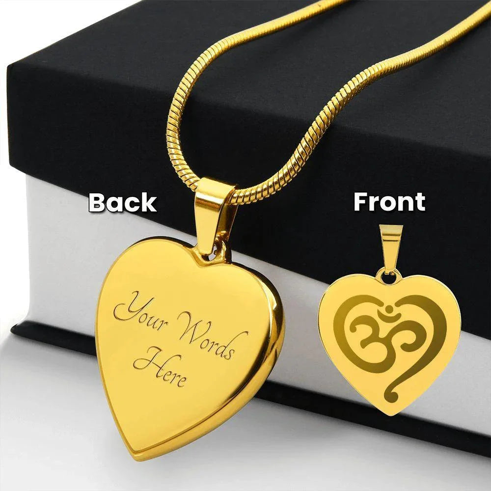 Namaste Engraved Heart Necklace