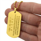To My Firefighter Dad Engraved Dog Tag Necklace