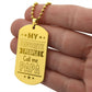 Gift for Dad - My Favorite People Call Me PAPA Engraved Dog Tag Necklace - Mallard Moon Gift Shop