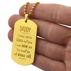 Gift For Dad Engraved Dog Tag Necklace