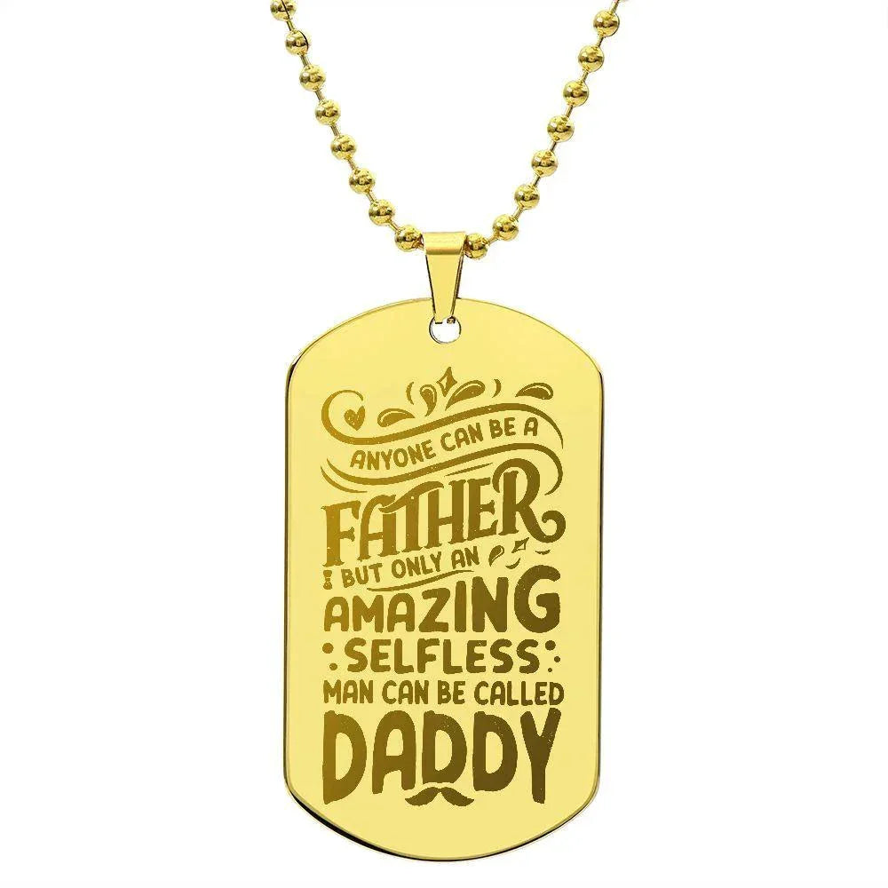 Gift for Dad - Personalized Engraved Dog Tag Necklace