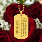 To My Firefighter Dad Engraved Dog Tag Necklace
