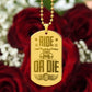 Gift for Biker Ride Or Die Engraved Dog Tag Necklace - Mallard Moon Gift Shop