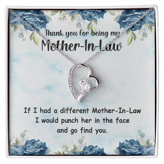Funny Mother-in-Law Gift Forever Love Heart Pendant Necklace - Mallard Moon Gift Shop