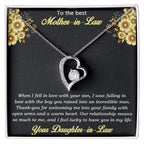 Gift for Mother-in-law from Daughter-in-law Forever Love Heart Necklace with Message Card and Gift Box