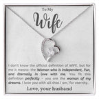 To My Wife - Woman of My Dreams - Forever Love Heart Pendant Necklace