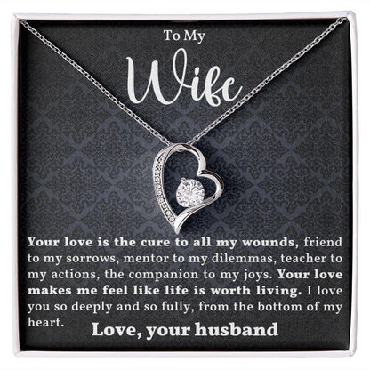 Gift for Wife - Bottom of my Heart - Forever Love Heart Pendant Necklace - Mallard Moon Gift Shop