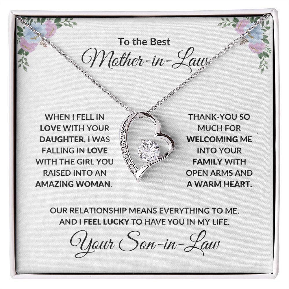 Mother-in-law Gift from Son-in-law Forever Love Heart Pendant Necklace