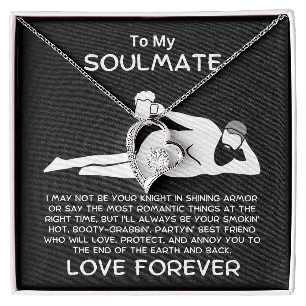 To My Soulmate - Love Forever - Dazzling Heart Pendant Necklace