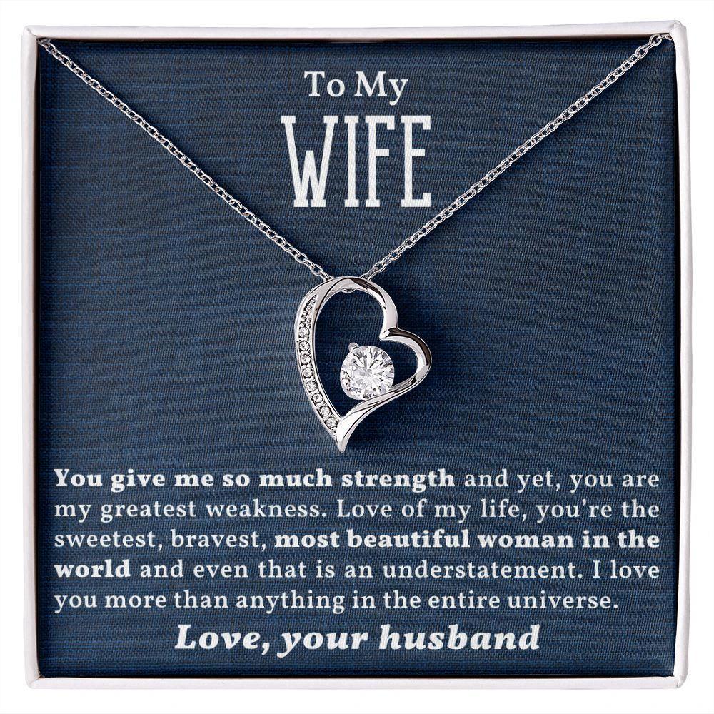 Gift for Wife - Love of my Life - Forever Love Heart Pendant Necklace