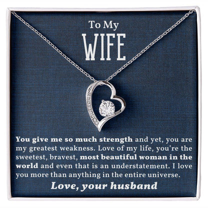 Gift for Wife - Love of my Life - Forever Love Heart Pendant Necklace - Mallard Moon Gift Shop