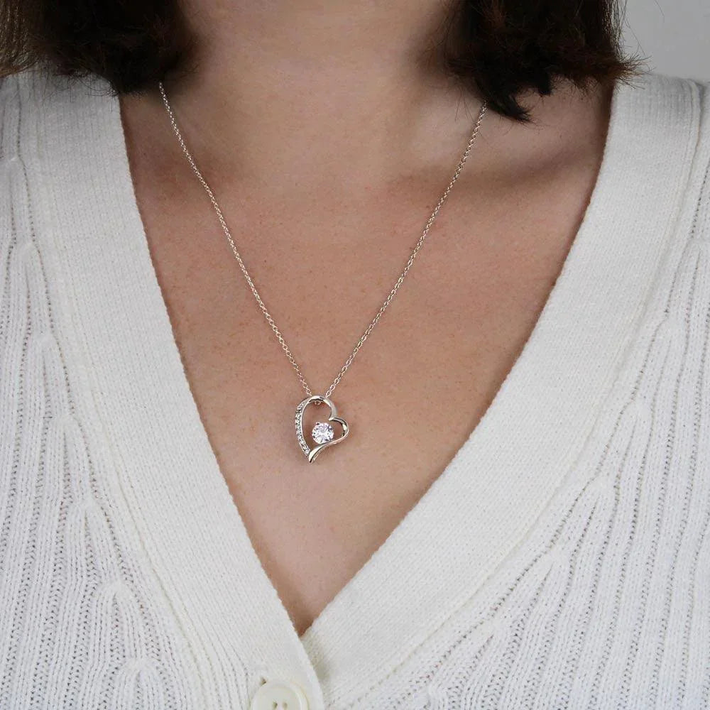 Wife Birthday Gift CZ Heart Pendant Necklace