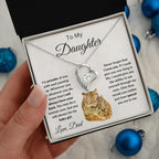 To My Daughter Love Proud Dad Heart Pendant Necklace
