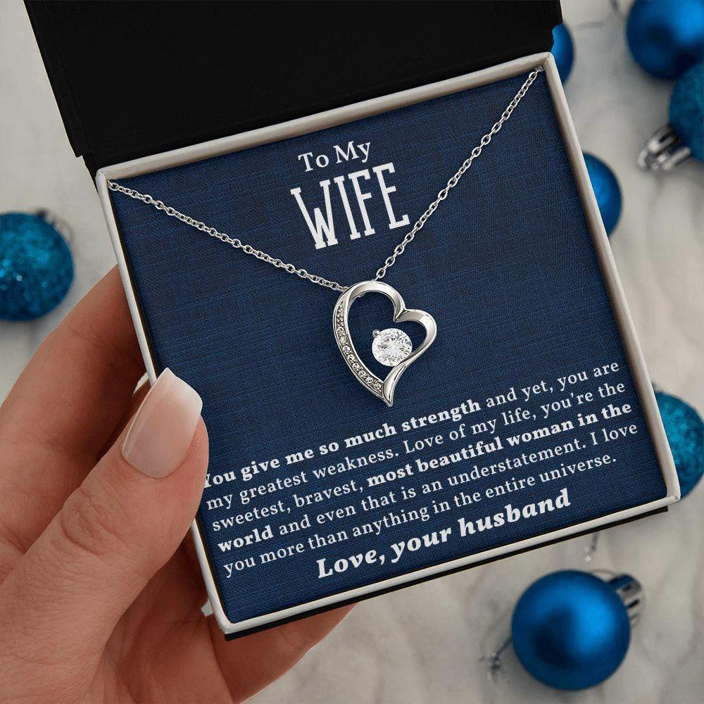 Gift for Wife - Love of my Life - Forever Love Heart Pendant Necklace