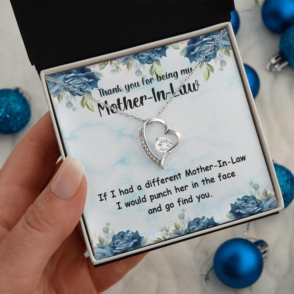 Funny Mother-in-Law Gift Forever Love Heart Pendant Necklace